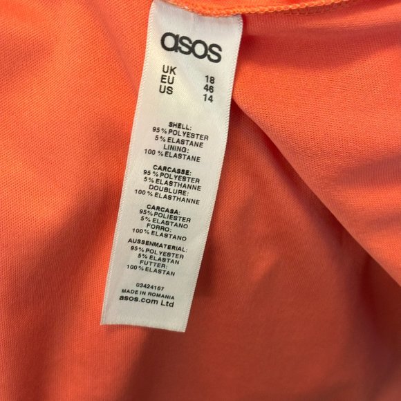 ASOS Curve Coral Grecian Midi Dress - US 14 - Picture 7 of 7